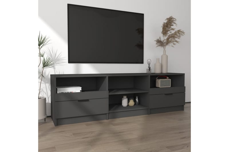 TV-benk svart 150x33,5x45 cm konstruert tre - Svart - Møbler - Mediamøbel & tv møbel - TV-benk & mediabenk