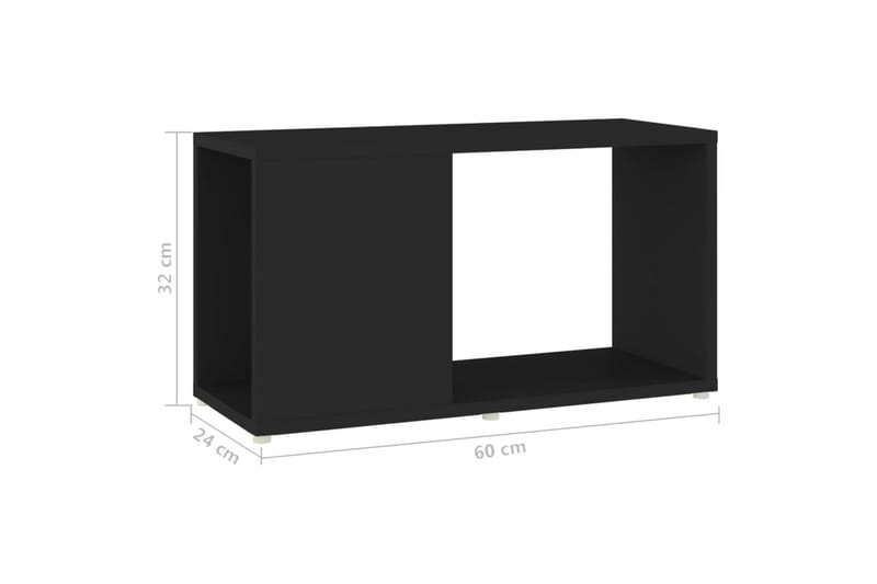 TV-benk svart 60x24x32 cm sponplate - Svart - Møbler - Mediamøbel & tv møbel - TV-skap