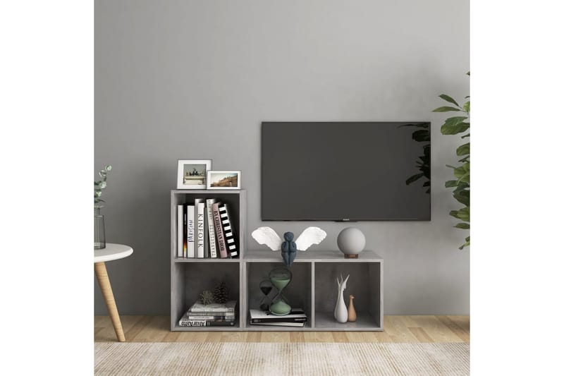 TV-benker 2 stk betonggrå 72x35x36,5 cm sponplate - Grå - Møbler - Mediamøbel & tv møbel - TV-skap