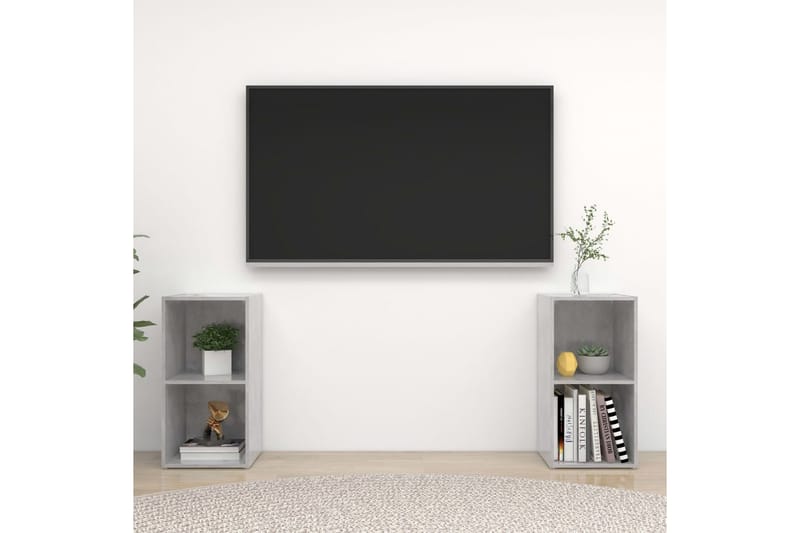 TV-benker 2 stk betonggrå 72x35x36,5 cm sponplate - Grå - Møbler - Mediamøbel & tv møbel - TV-skap