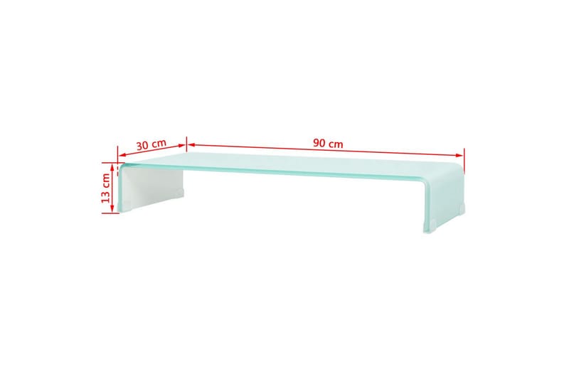 TV-benk glass hvit 90x30x13 cm - Hvit - Møbler - Mediamøbel & tv møbel - TV-hylle