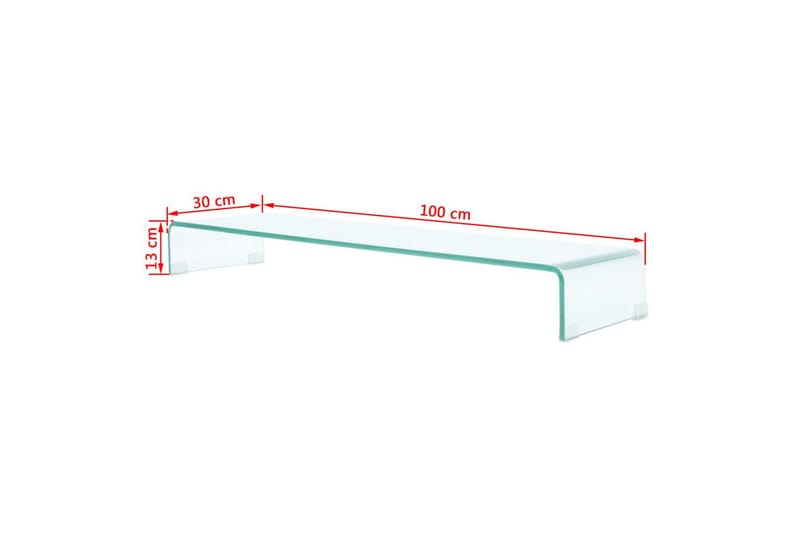 TV-benk glass klar 100x30x13 cm - Transparent - Møbler - Mediamøbel & tv møbel - TV-hylle