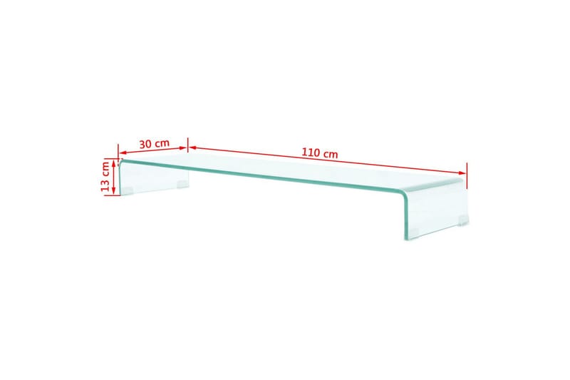 TV-benk glass klar 110x30x13 cm - Transparent - Møbler - Mediamøbel & tv møbel - TV-hylle