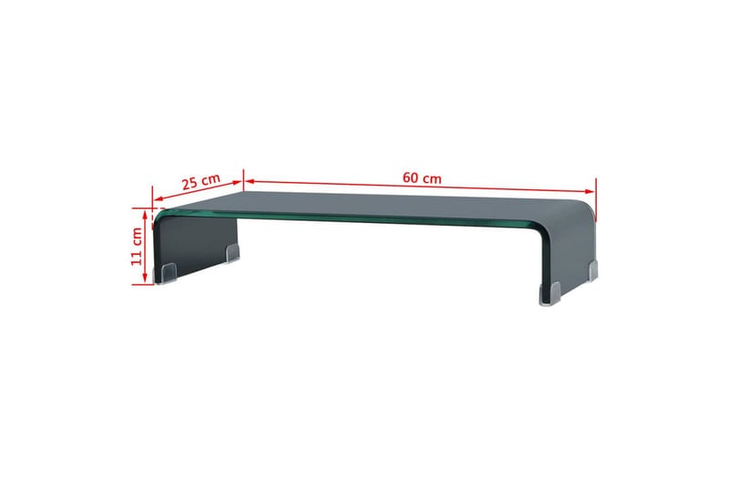 TV-benk glass svart 60x25x11 cm - Svart - Møbler - Mediamøbel & tv møbel - TV-hylle