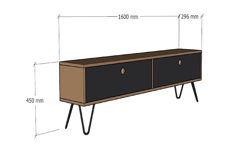 Caseira TV-møbelsett 160 cm - Svart - Møbler - Mediamøbel & tv møbel - TV-møbelsett