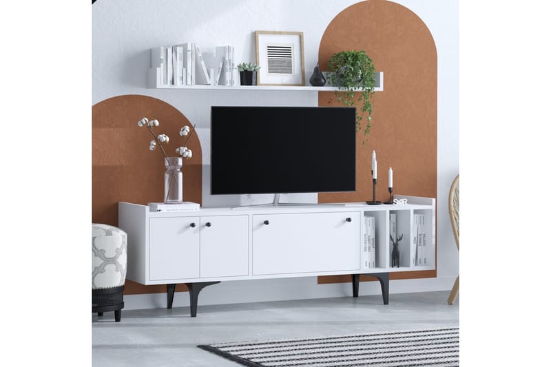 Desgrar Tv-möbelset 150x57 cm - Hvit - Møbler - Mediamøbel & tv møbel - TV-møbelsett