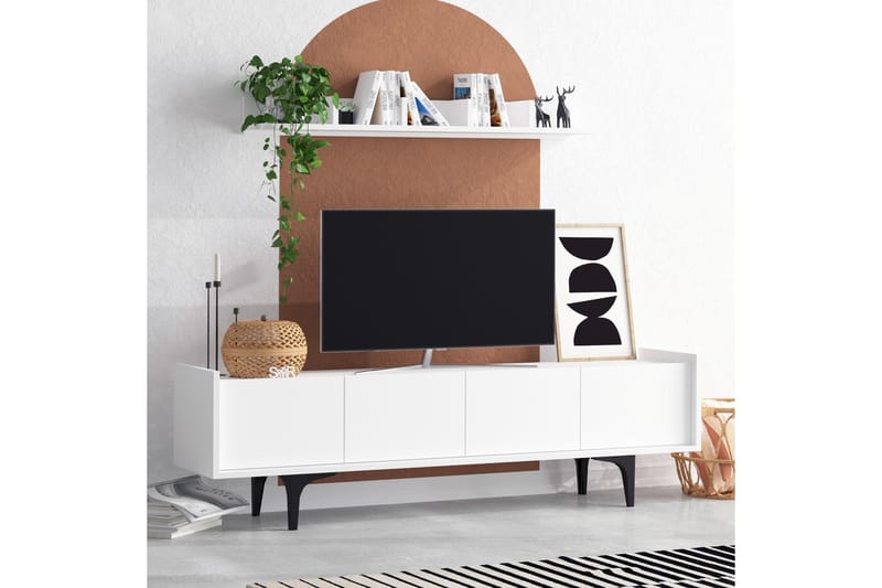 Desgrar Tv-möbelset 150x57 cm - Hvit - Møbler - Mediamøbel & tv møbel - TV-møbelsett