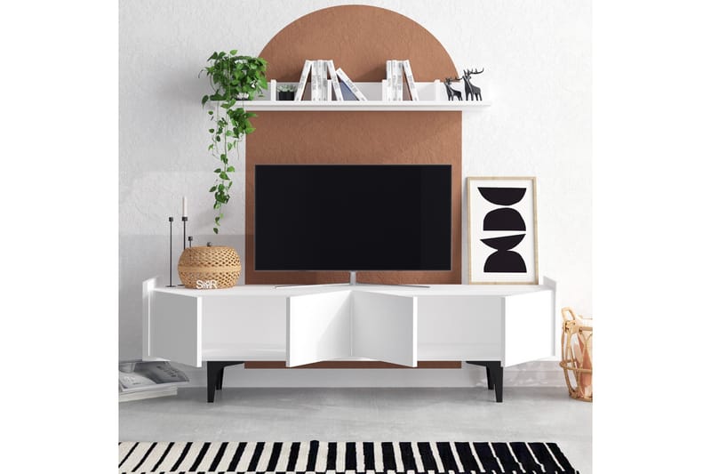 Desgrar Tv-möbelset 150x57 cm - Hvit - Møbler - Mediamøbel & tv møbel - TV-møbelsett