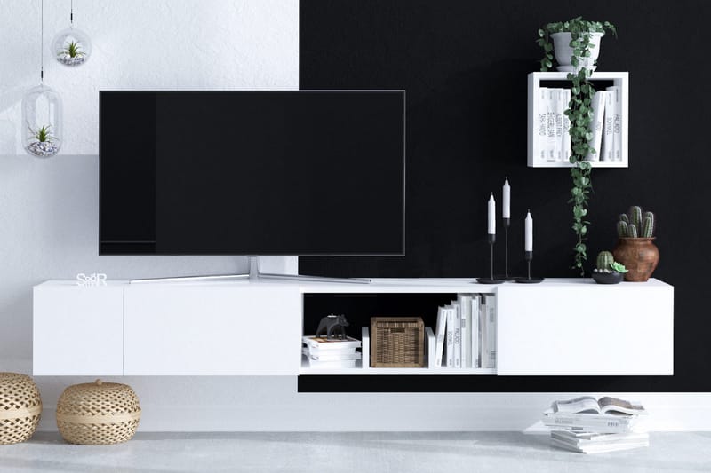 Desgrar Tv-möbelset 180x25 cm - Hvit - Møbler - Mediamøbel & tv møbel - TV-møbelsett