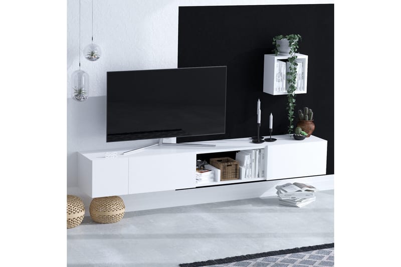 Desgrar Tv-möbelset 180x25 cm - Hvit - Møbler - Mediamøbel & tv møbel - TV-møbelsett