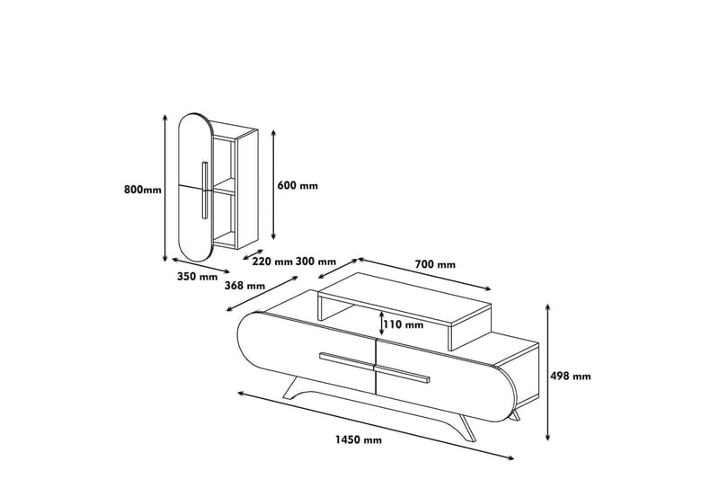 Hovdane TV-Benk 145 cm - Brun - Møbler - Mediamøbel & tv møbel - TV-møbelsett