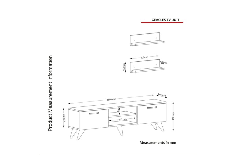 Mohed TV-Benk 150 cm - Hvit - Møbler - Mediamøbel & tv møbel - TV-møbelsett