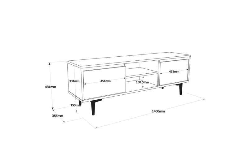 Rinorea Tv-møbelsett 140x48,1 cm - Brun - Møbler - Mediamøbel & tv møbel - TV-møbelsett