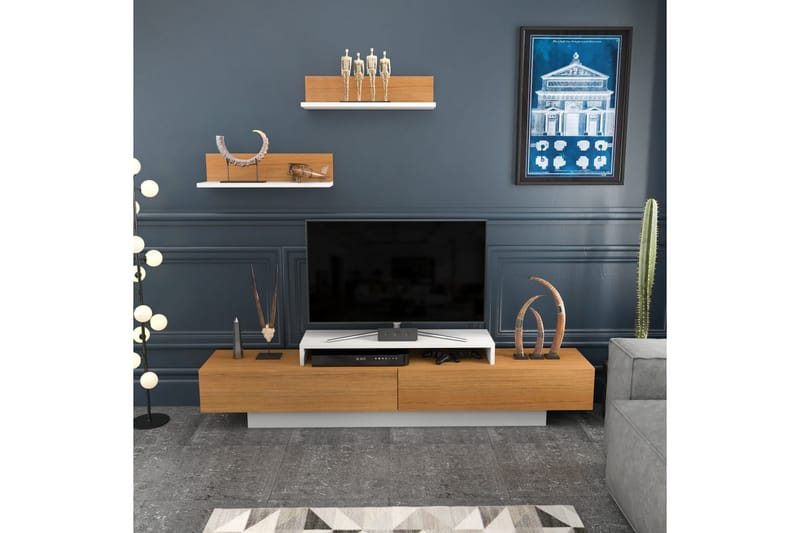 Rinorea Tv-møbelsett 180x40 cm - Hvit - Møbler - Mediamøbel & tv møbel - TV-møbelsett