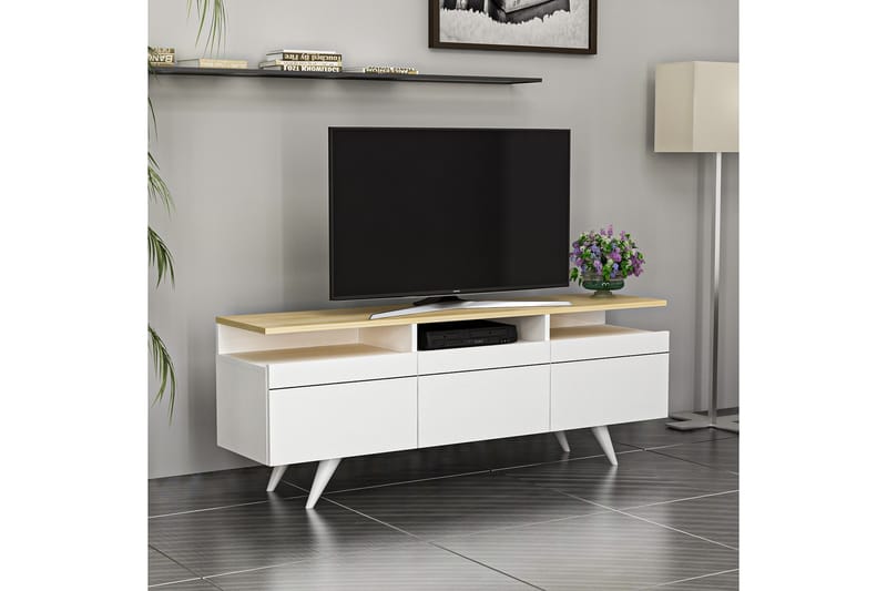 TV-møbelsett 35x150 cm 3 Skap - Hvit - Møbler - Mediamøbel & tv møbel - TV-møbelsett