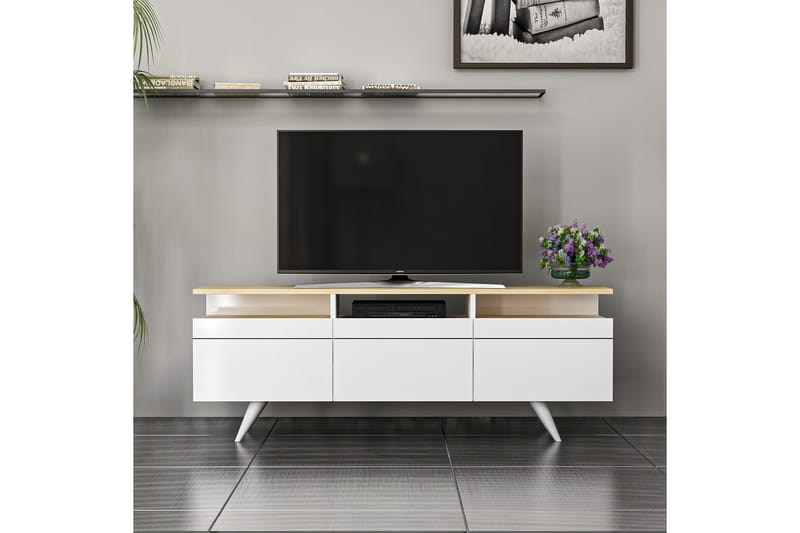 TV-møbelsett 35x150 cm 3 Skap - Hvit - Møbler - Mediamøbel & tv møbel - TV-møbelsett