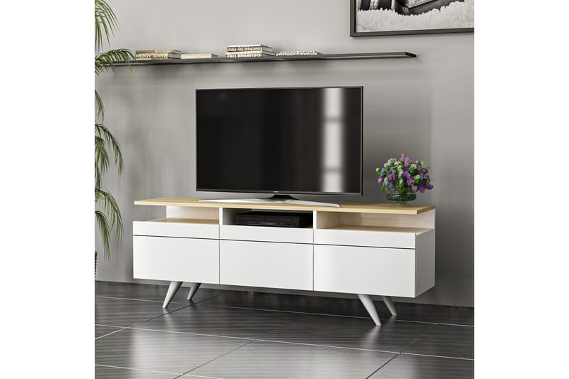 TV-møbelsett 35x150 cm 3 Skap - Hvit - Møbler - Mediamøbel & tv møbel - TV-møbelsett