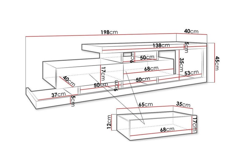 Carbost TV-skap 198 cm - Hvid - Møbler - Mediamøbel & tv møbel - TV-skap