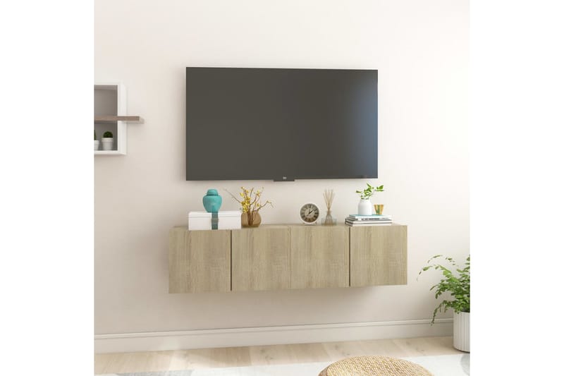 Hengende TV-benker 2 stk sonoma eik 60x30x30 cm - Brun - Møbler - Mediamøbel & tv møbel - TV-skap