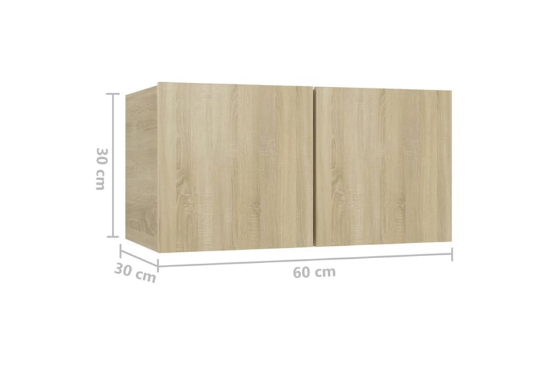 Hengende TV-benker 2 stk sonoma eik 60x30x30 cm - Brun - Møbler - Mediamøbel & tv møbel - TV-skap