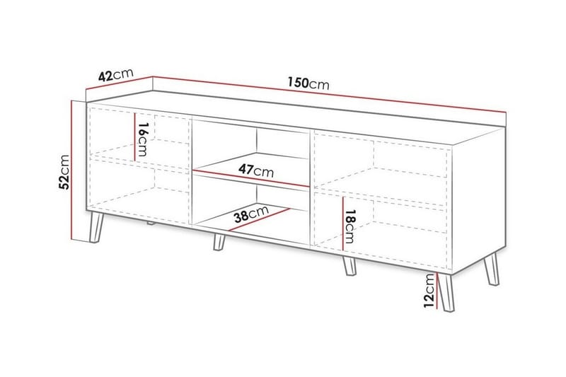 Juniskär TV-benk 150 cm - Grafitt - Møbler - Mediamøbel & tv møbel - TV-skap