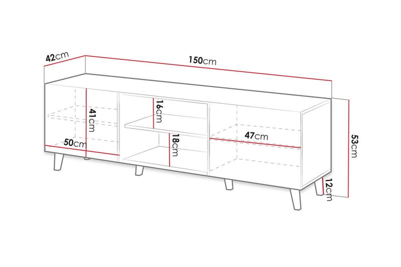 Juniskär TV-benk 150 cm - Svart - Møbler - Mediamøbel & tv møbel - TV-skap