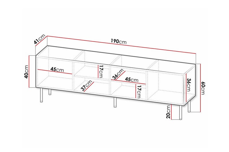 Juniskär TV-benk 190 cm - Hvid - Møbler - Mediamøbel & tv møbel - TV-skap