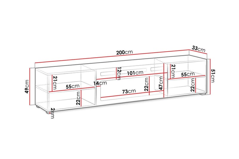 Juniskär TV-benk 200 cm - Hvid - Møbler - Mediamøbel & tv møbel - TV-skap