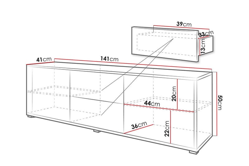 Kintore TV-skap 141 cm - Hvid - Møbler - Mediamøbel & tv møbel - TV-skap