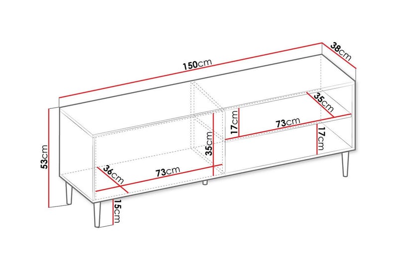 Kintore TV-skap 150 cm - Svart - Møbler - Mediamøbel & tv møbel - TV-skap