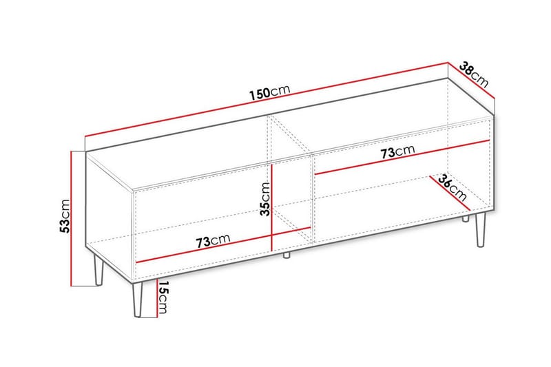 Kintore TV-skap 150 cm - Svart - Møbler - Mediamøbel & tv møbel - TV-skap