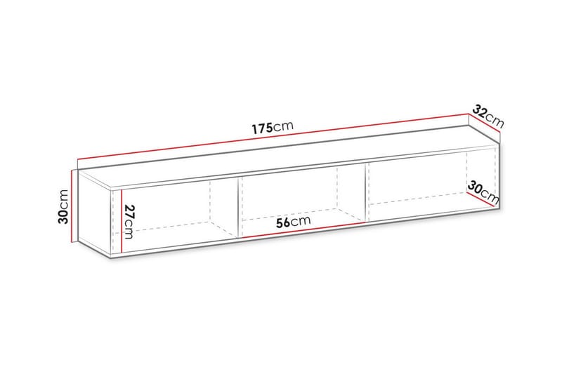 Klinkerville TV-skap 175 cm - Svart - Møbler - Mediamøbel & tv møbel - TV-skap