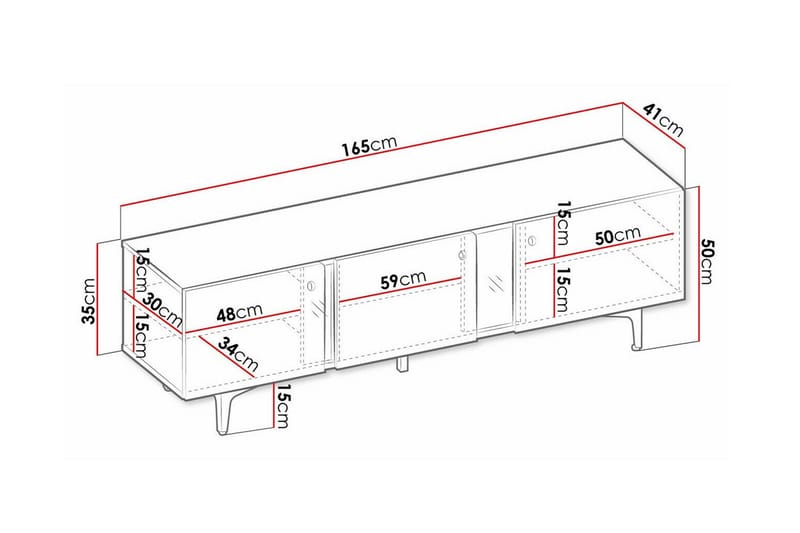 Rathmore TV-skap 165 cm - Blå - Møbler - Mediamøbel & tv møbel - TV-skap