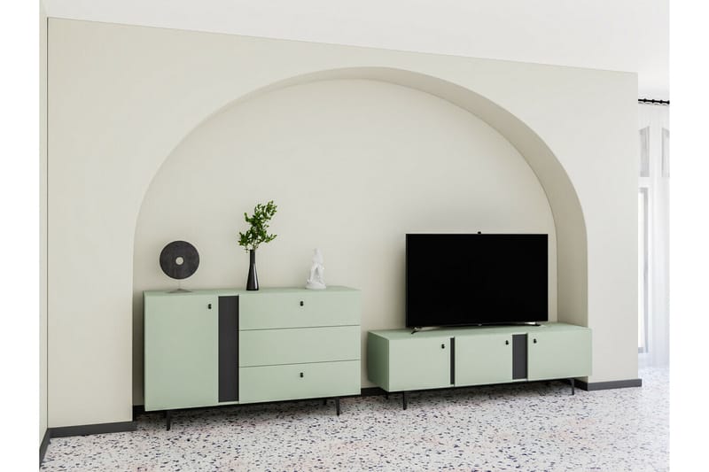 Rathmore TV-skap 165 cm - Grøn - Møbler - Mediamøbel & tv møbel - TV-skap