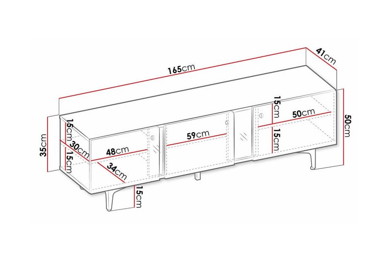 Rathmore TV-skap 165 cm - Grøn - Møbler - Mediamøbel & tv møbel - TV-skap