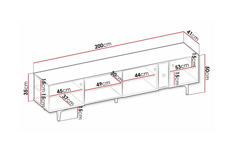 Rathmore TV-skap 200 cm - Blå - Møbler - Mediamøbel & tv møbel - TV-skap