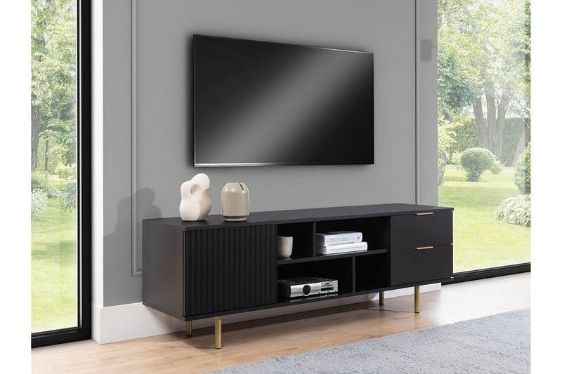 Staffin TV-benk 150 cm - Svart - Møbler - Mediamøbel & tv møbel - TV-skap