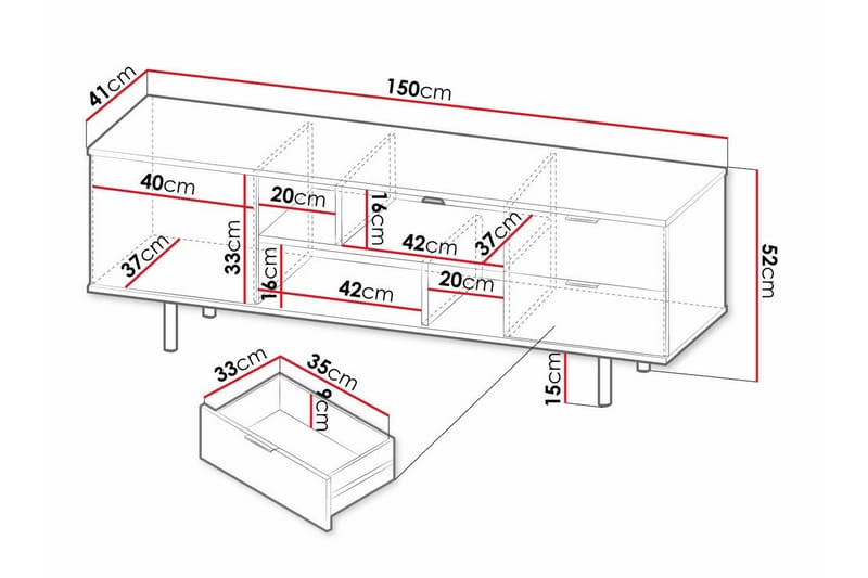 Staffin TV-benk 150 cm - Svart - Møbler - Mediamøbel & tv møbel - TV-skap