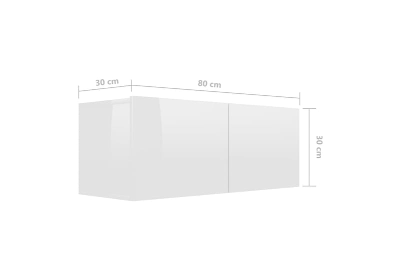 TV-benk 4 stk høyglans hvit 80x30x30 cm sponplate - Hvit - Møbler - Mediamøbel & tv møbel - TV-skap