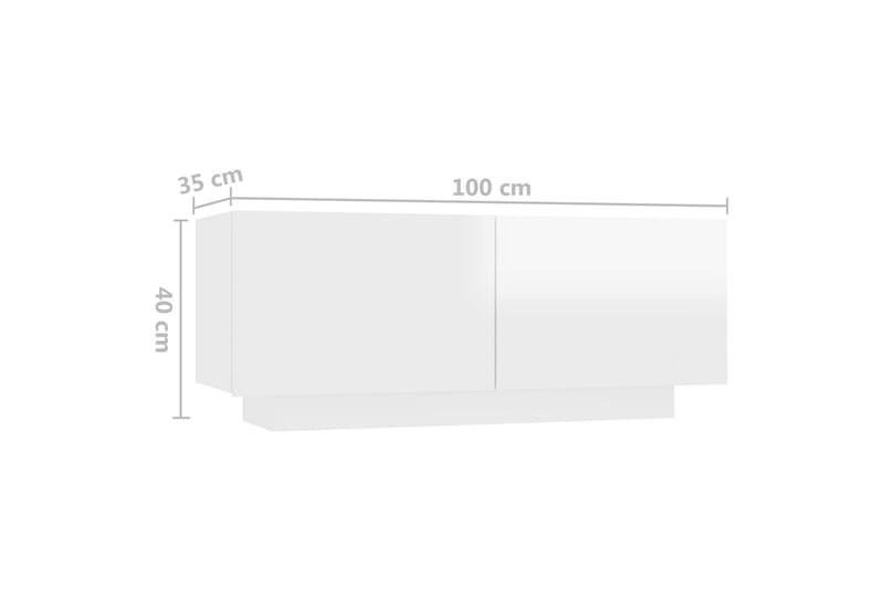 TV-benk høyglans hvit 100x35x40 cm sponplate - Hvit - Møbler - Mediamøbel & tv møbel - TV-skap