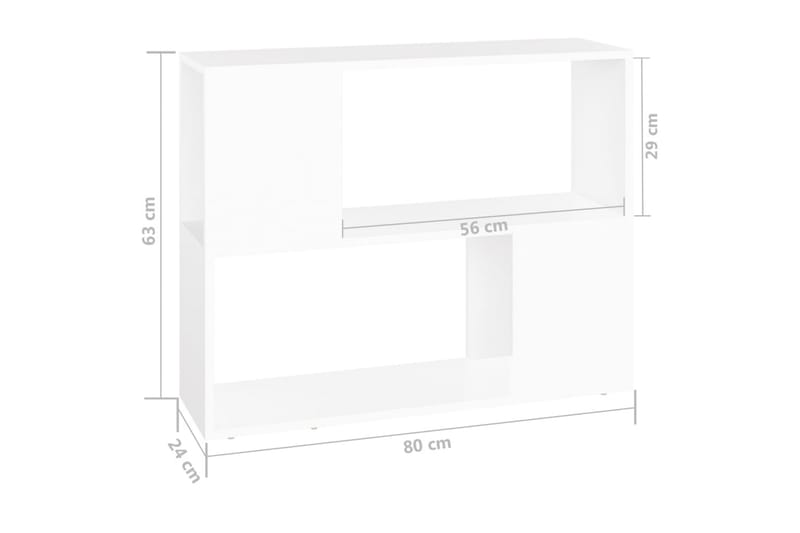 TV-benk hvit 80x24x63 cm sponplate - Hvit - Møbler - Mediamøbel & tv møbel - TV-skap