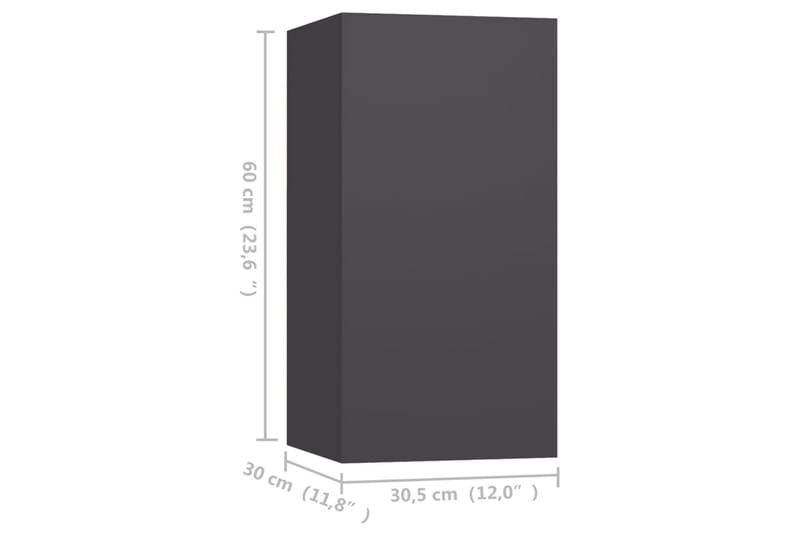 TV-benker 4 stk grå 30,5x30x60 cm sponplate - Grå - Møbler - Mediamøbel & tv møbel - TV-skap