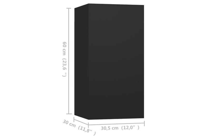 TV-benker 4 stk svart 30,5x30x60 cm sponplate - Svart - Møbler - Mediamøbel & tv møbel - TV-skap