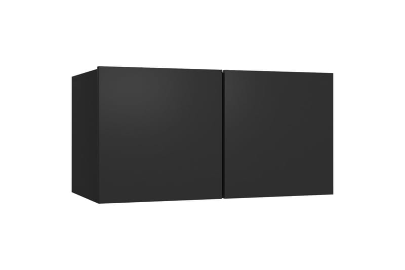 TV-benker 4 stk svart 60x30x30 cm sponplate - Svart - Møbler - Mediamøbel & tv møbel - TV-skap