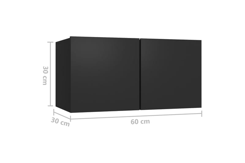 TV-benker 4 stk svart 60x30x30 cm sponplate - Svart - Møbler - Mediamøbel & tv møbel - TV-skap