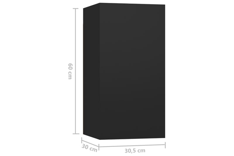 TV-benker 7 stk svart 30,5x30x60 cm sponplate - Svart - Møbler - Mediamøbel & tv møbel - TV-skap