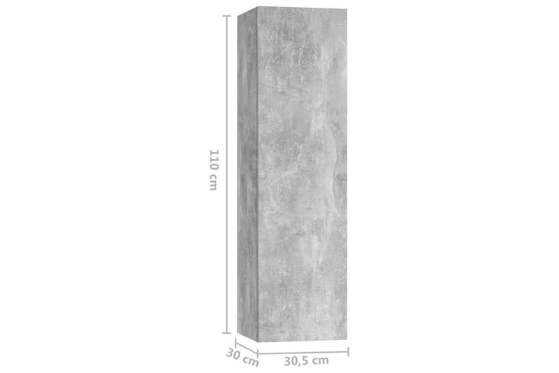TV-benksett 3 deler betonggrå sponplate - Grå - Møbler - Mediamøbel & tv møbel - TV-skap
