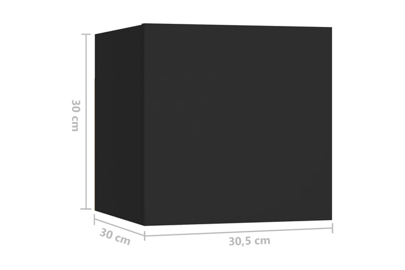 TV-benksett 4 deler svart sponplate - Svart - Møbler - Mediamøbel & tv møbel - TV-skap