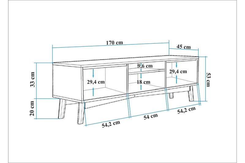 Valsot TV-benk 170 cm - Brun - Møbler - Mediamøbel & tv møbel - TV-benk & mediabenk