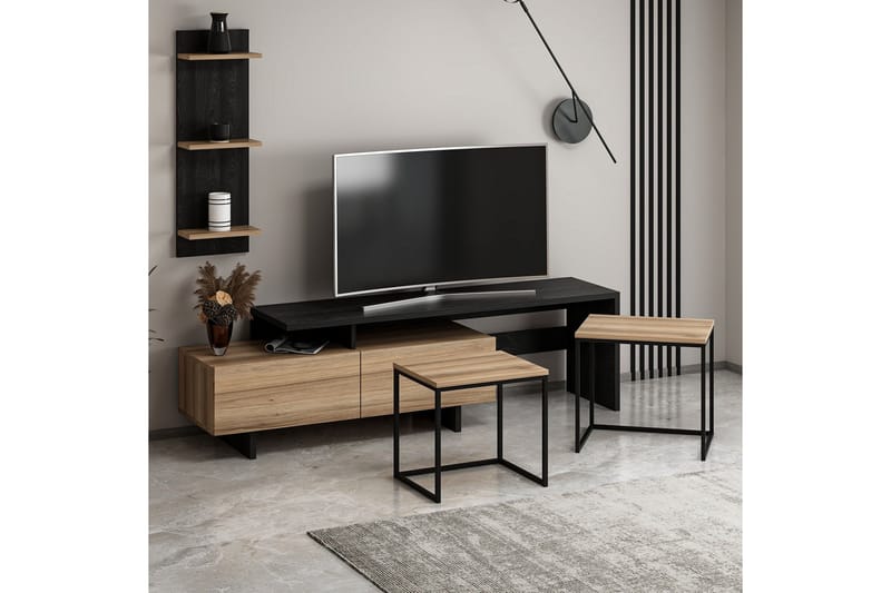 Veradia TV-benk 180 cm - Svart - Møbler - Mediamøbel & tv møbel - TV-benk & mediabenk